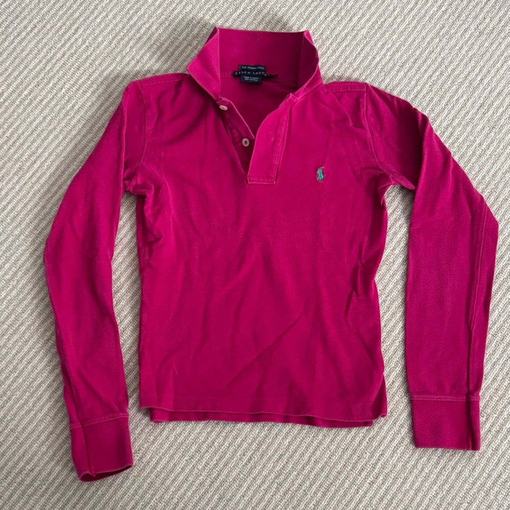 Pink Polo Long Sleeve Shirt - The Skinny Polo
